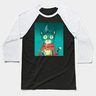 Portrait of a cat with big glowing eyes Baseball T-Shirt